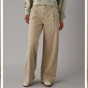 American Eagle Outfitters Beige Wide-Leg Pants
